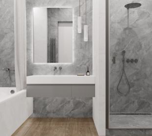 Керамогранит Ceradim Regnum Bianco серый светлый матовый рект. (60х119,5) арт. CR6012G0401R